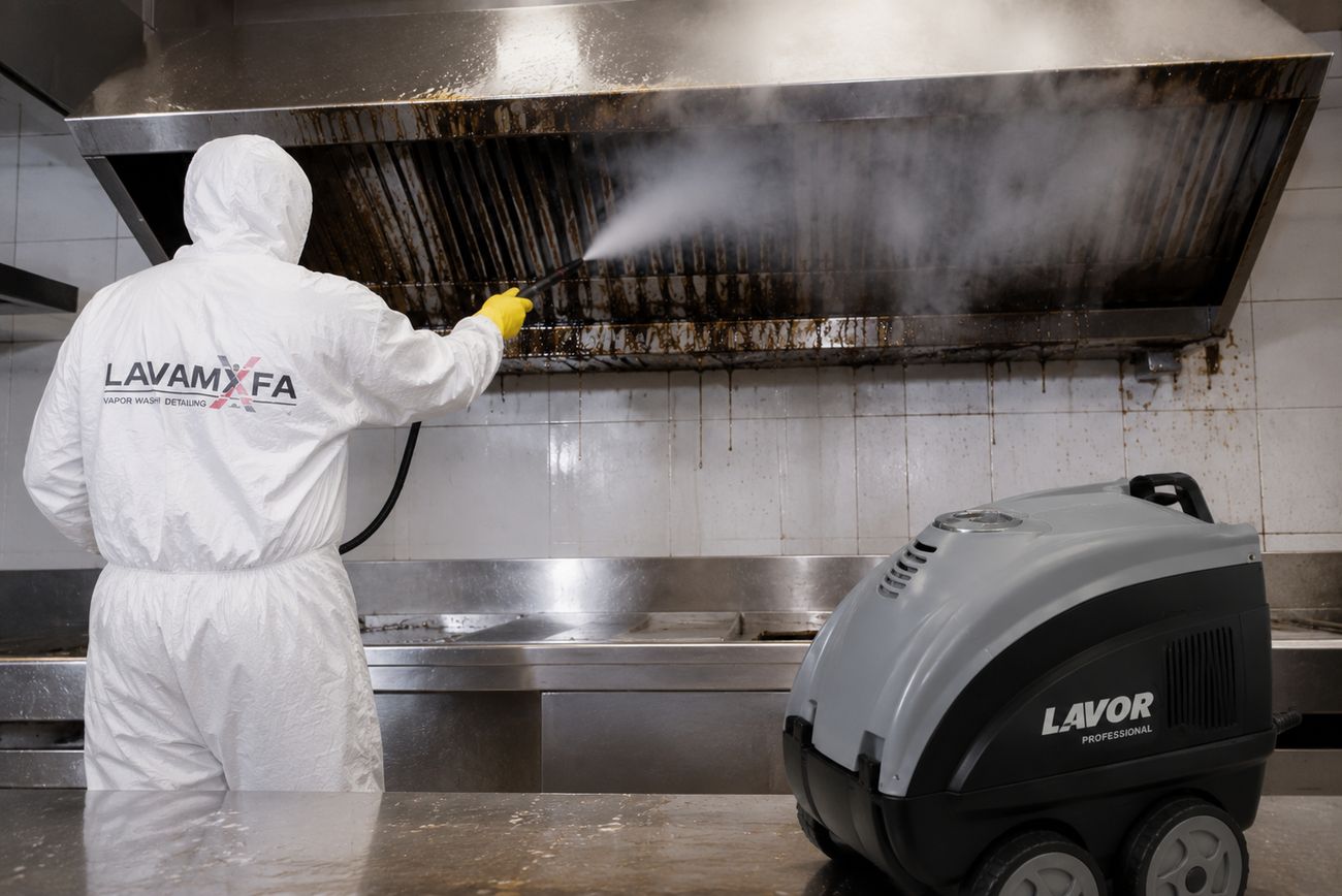 Vapor industrial en cocina